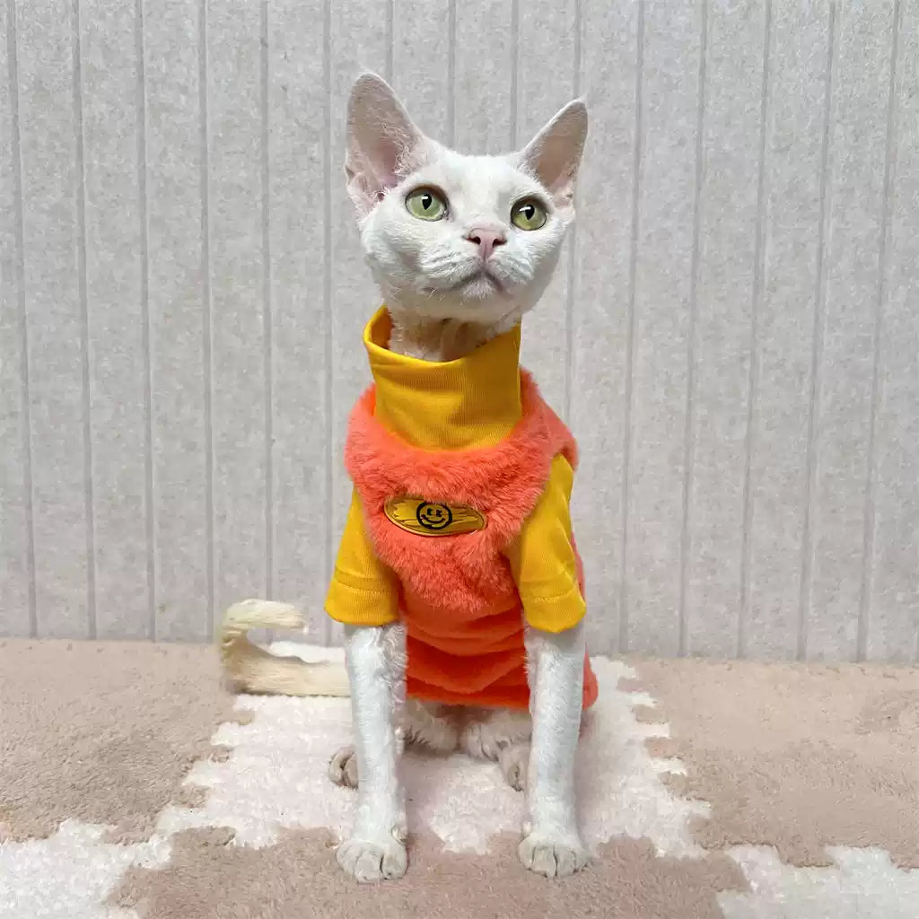 Duotone Fleece Highneck Sphynx Cat Sweaters