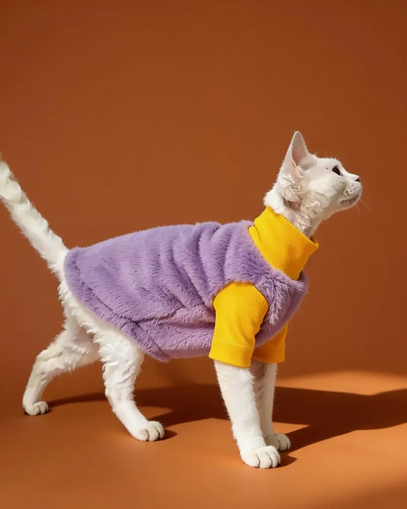 Duotone Fleece Highneck Sphynx Cat Sweaters CityBear