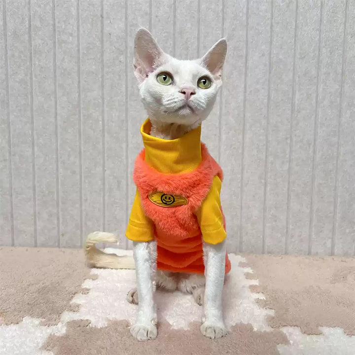 Duotone Fleece Highneck Sphynx Cat Sweaters