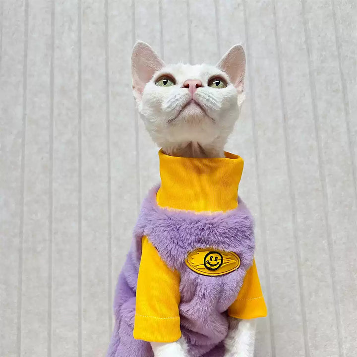 Duotone Fleece Highneck Sphynx Cat Sweaters