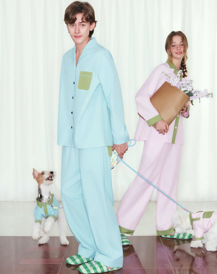Soda Pop Pet and Owner Matching Pajamas in Blue