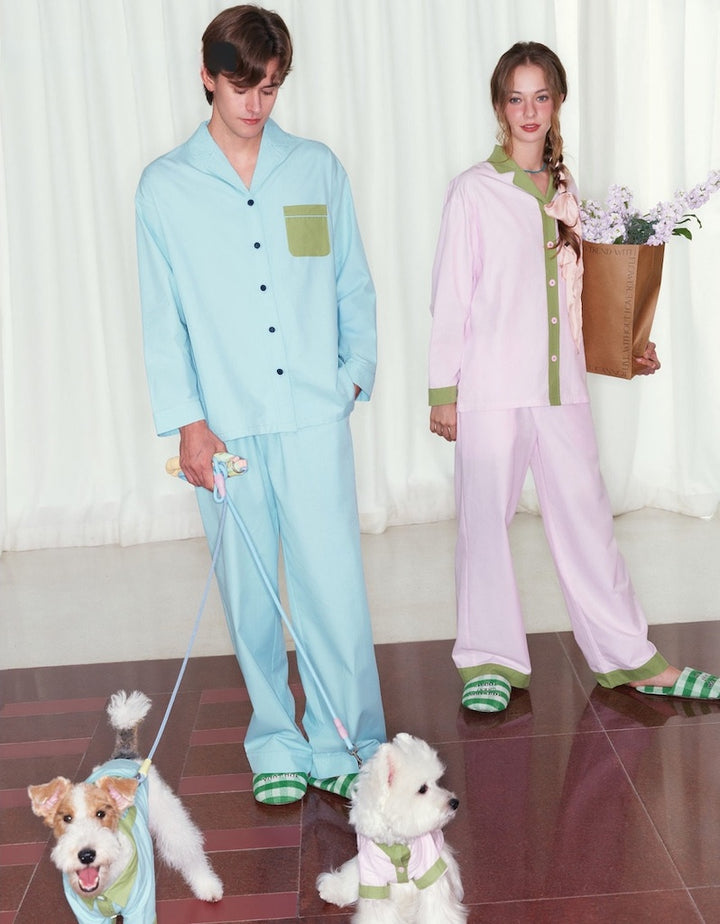 Soda Pop Pet and Owner Matching Pajamas in Blue