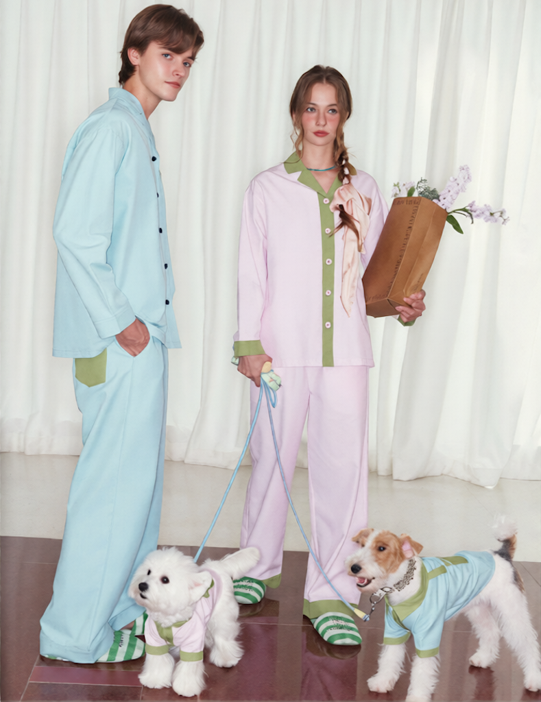 Soda Pop Pet and Owner Matching Pajamas in Blue