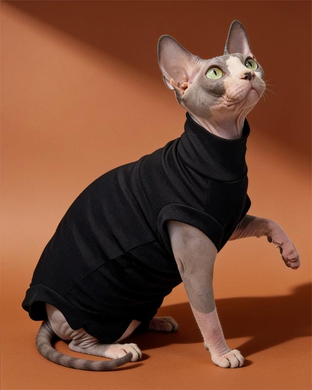 Soft Cotton Sleeveless Bodysuit Sphynx Cat Onesies CityBear