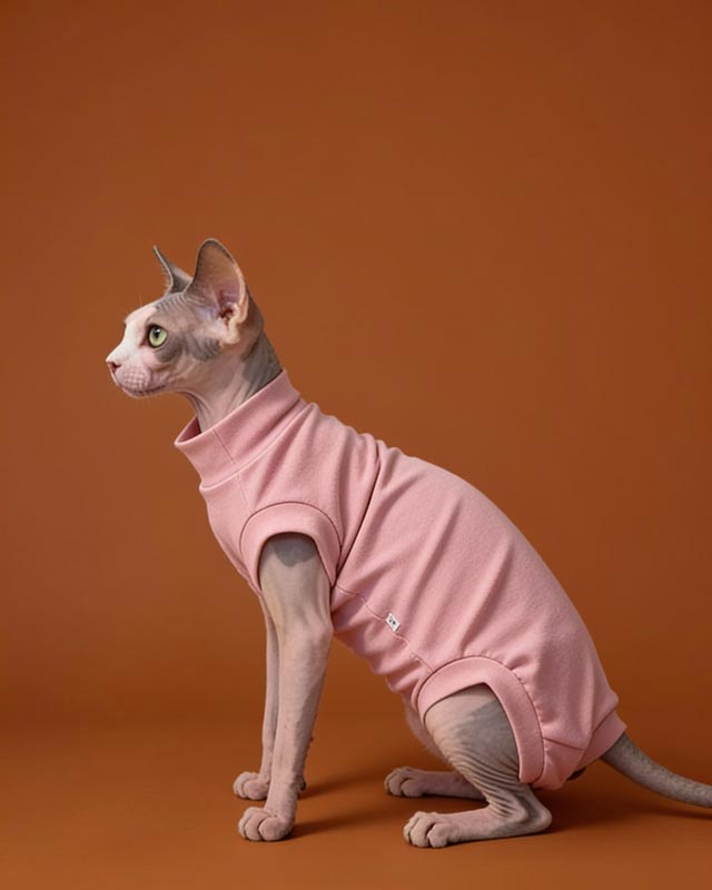 Soft Cotton Sleeveless Bodysuit Sphynx Cat Onesies CityBear