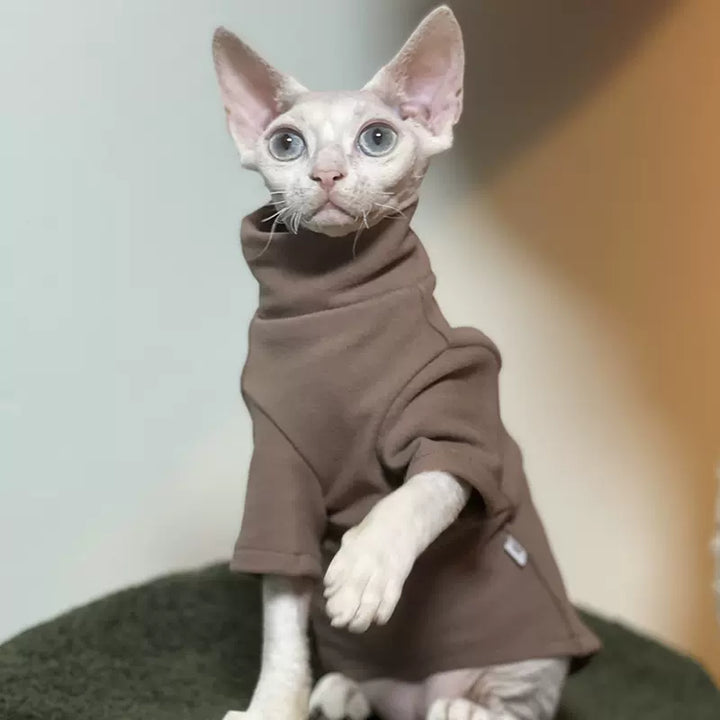 Drop Shoulder Fleece Cat Jacket Sphynx Sweater