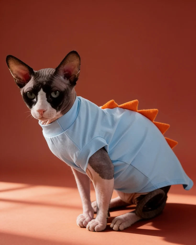 cute-dino-t-shirt-cat-clothes-for-cats-cat-gifts - CityBear