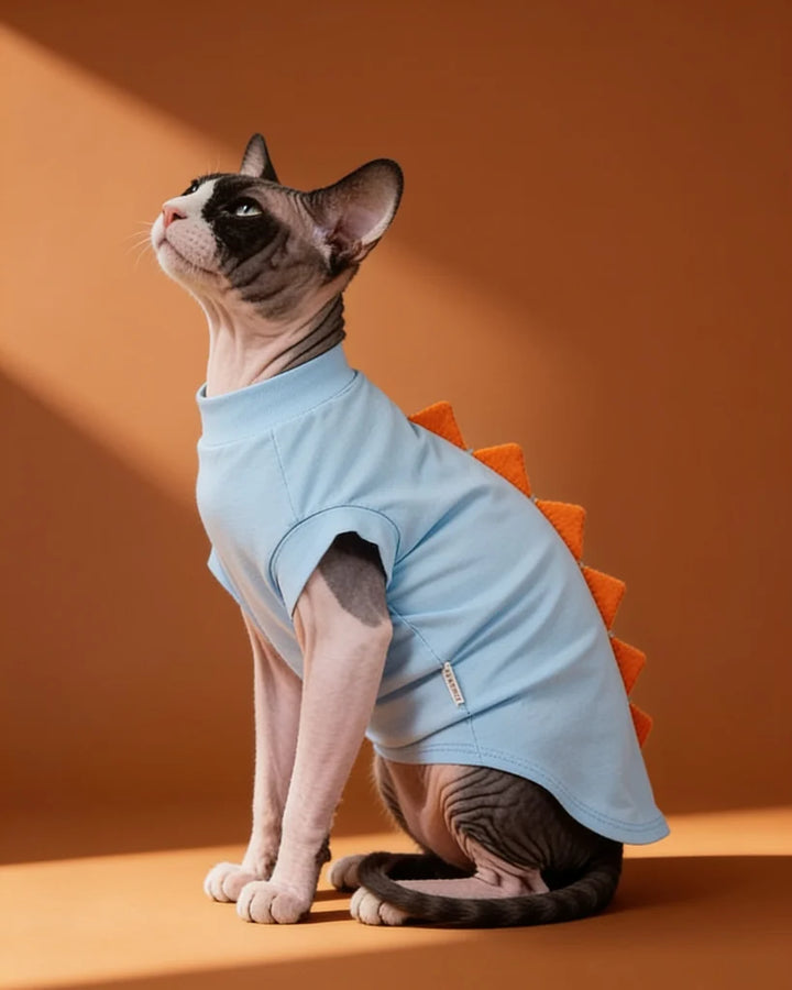 cute-short-sleeved-shirt-sphynx-clothes - CityBear