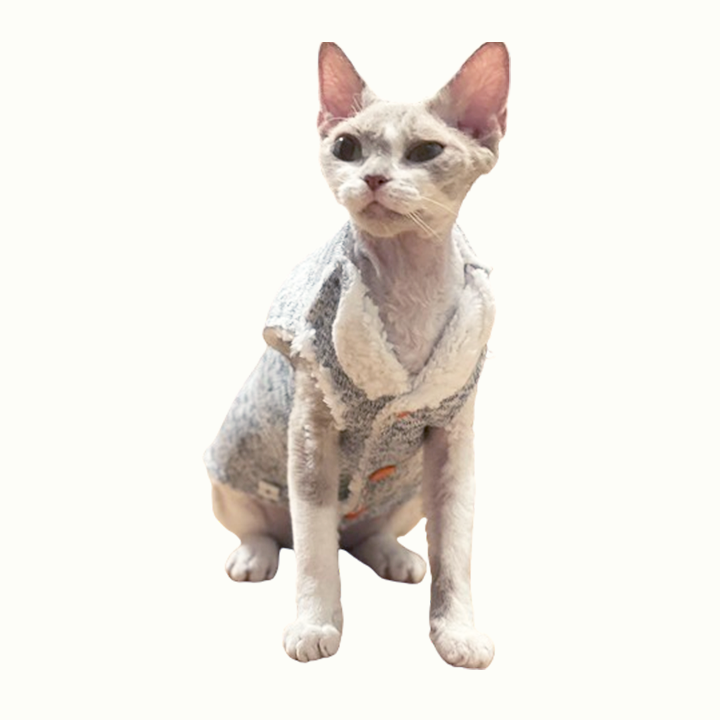 Lambswool Lining Sleeveless Sphynx Cat Jacket