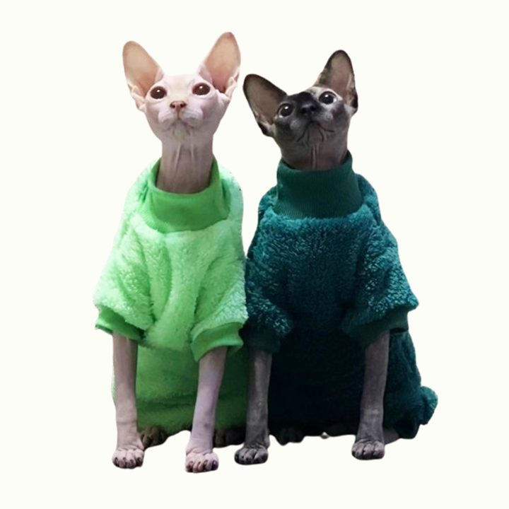 Warm Cotton Fleece Sphynx Cat Onesies Sweater