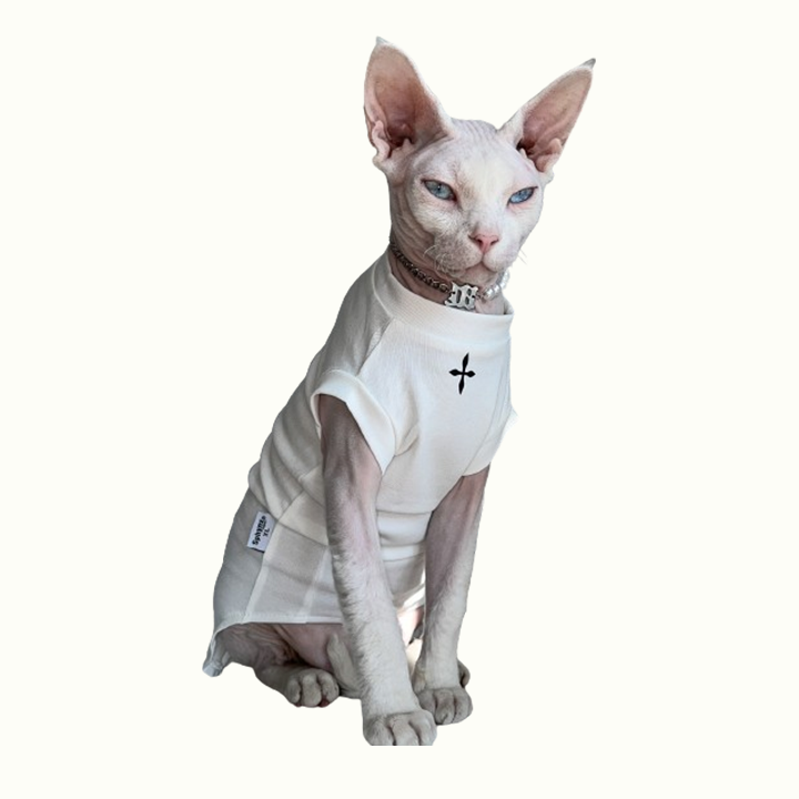 North Star Cap Sleeve Sphynx Cat Tee Shirt