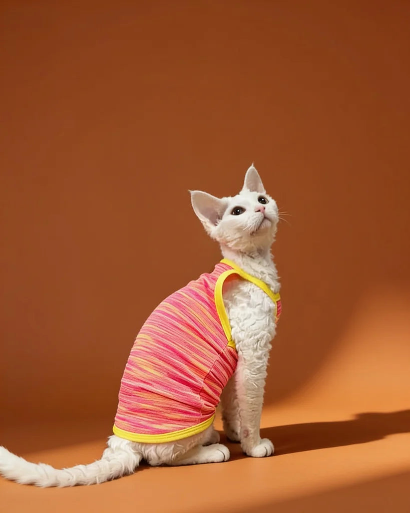 Glitch Stripes Sphynx Cat Camisole and Tee Shirt CityBear