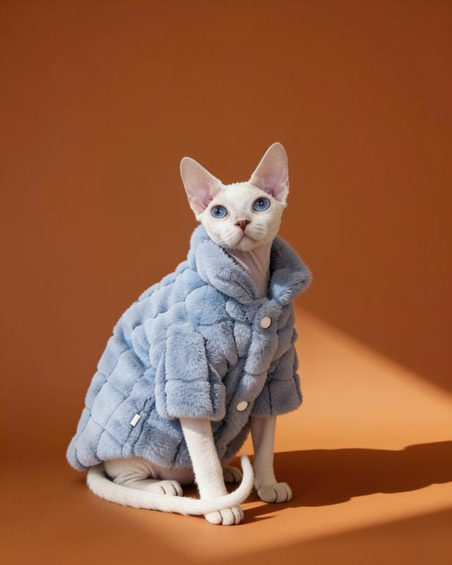 Vintage Cookie Sphynx Cat Faux Fur Coat CityBear
