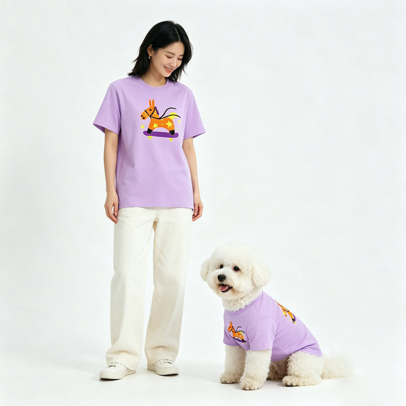 Starry Skate Pony Pet and Owner Matching Tee Shirt