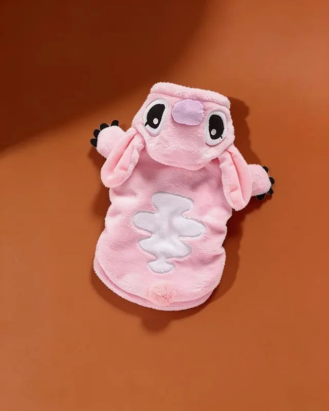 Stitch Angel Dog Costume Fleece Lined Hoodie