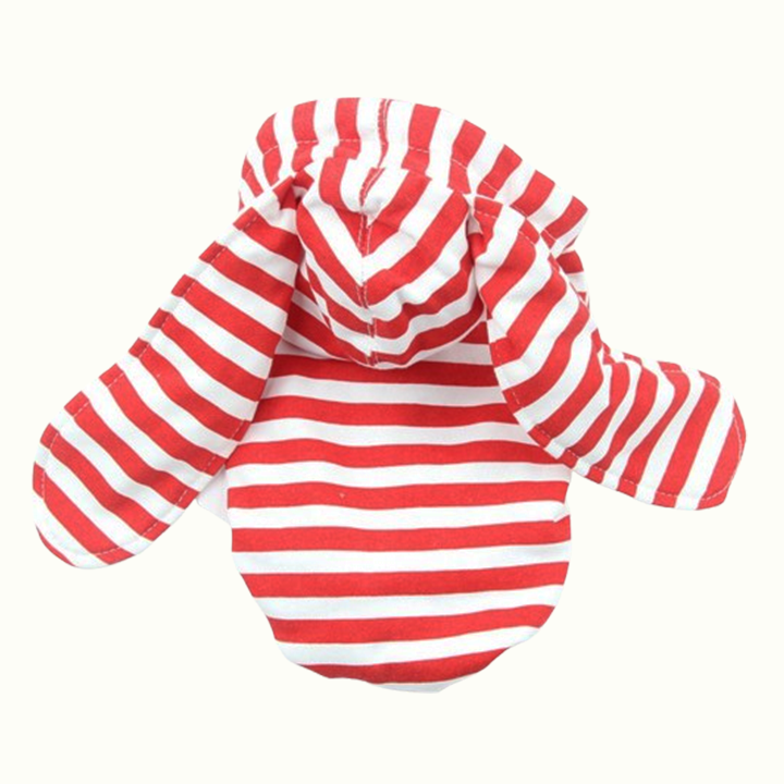 Striped Bunny Ear Pet Owner Matching Hoodie