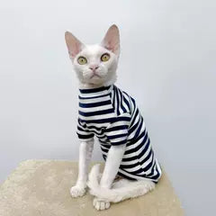 Classic Striped Sphynx Cat Tee Shirt