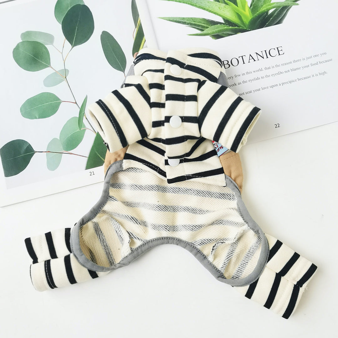 Striped Workshop Clothes Pet Onesies Pajamas
