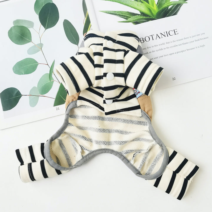 Striped Workshop Clothes Pet Onesies Pajamas