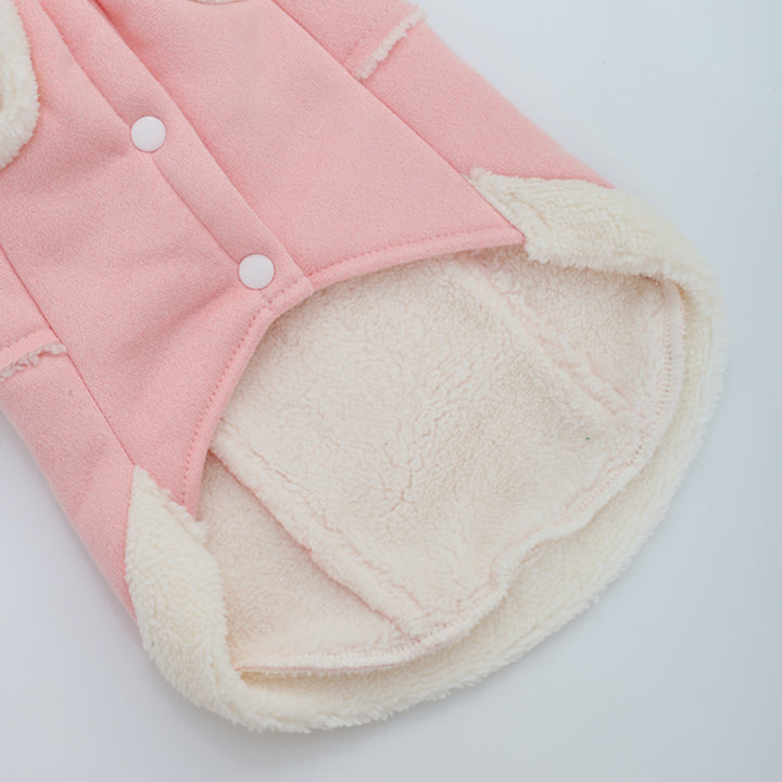 Suede Button Through Pet Jacket with Hook