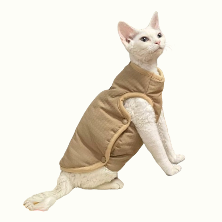 Side Button Warm Winter Sphynx Cat Jacket