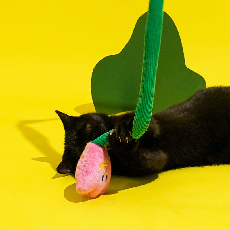 Tulip Flower Plush Cat Teaser Wand Toy