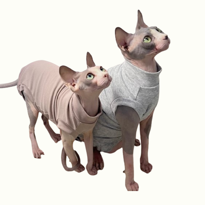 Soft Cotton Sleeveless Bodysuit Sphynx Cat Onesies