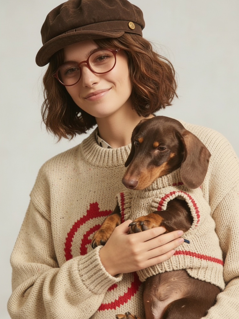 Apple Bite Pet Human Matching Knitted Sweater