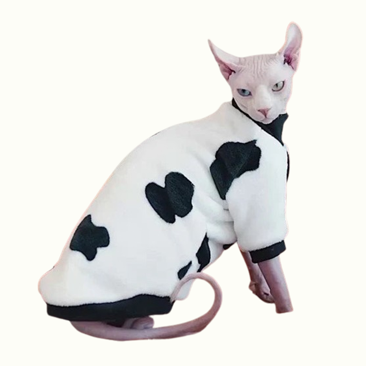 Moo Highneck Sphynx Cat Fleece Sweater