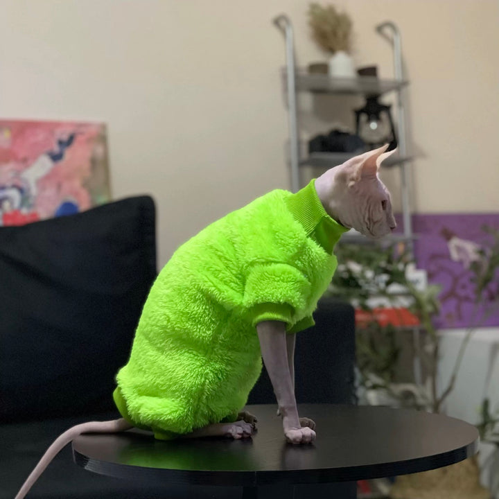 Warm Cotton Fleece Sphynx Cat Onesies Sweater