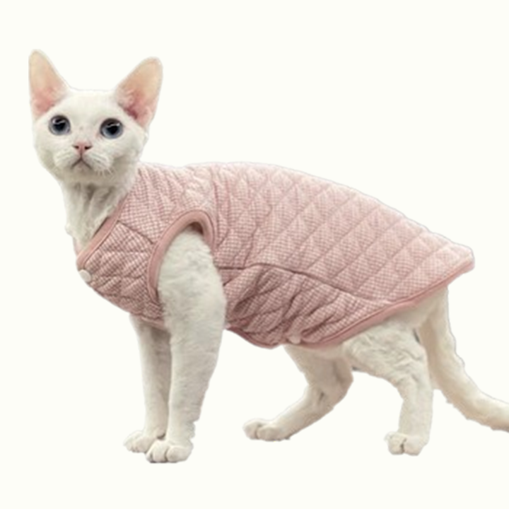 Diamond Quilted Vest Sphynx Cat Jacket