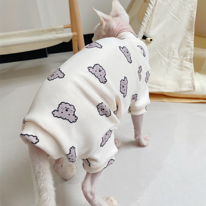 Cute Pup Cotton Sphynx Cat Onesies Pajamas