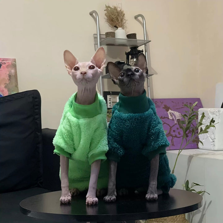 Warm Cotton Fleece Sphynx Cat Onesies Sweater