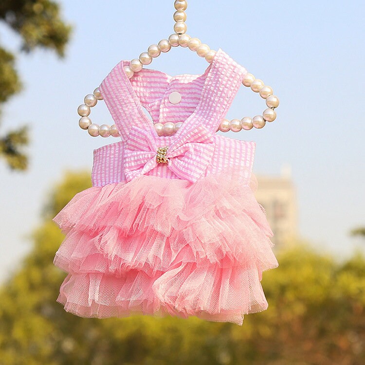 Back Bow One Piece Pet Tulle Dress