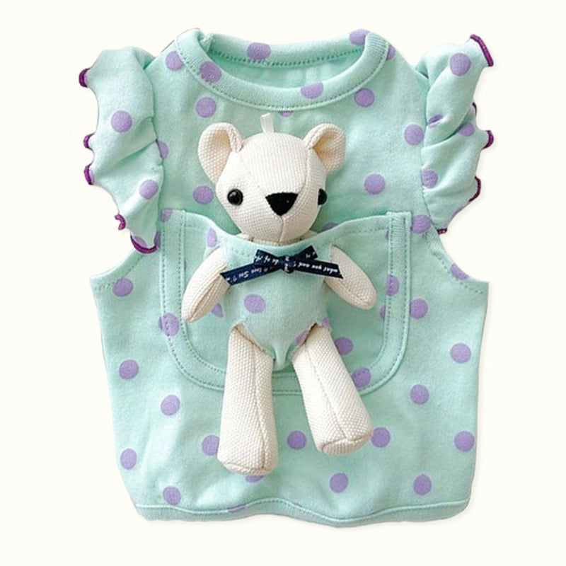 Dog Clothes Puppy Clothes Pet Clothes Soft Cute Teddy Bear Flower Sleeve Pet Tops Small Dog Clothing Clothes for Small Dogs Cute Apparel