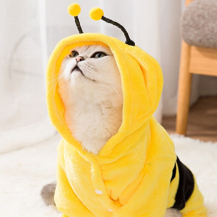 Honey Bee Pet Costume with Antenna Hood
