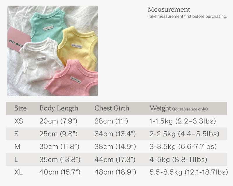 candy pastel sleeveless tank top xs to xl size chart