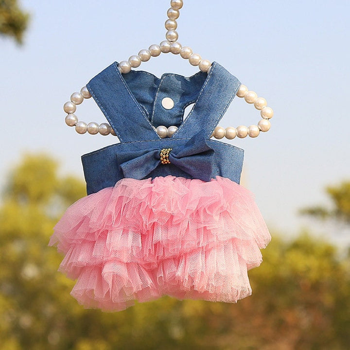 Back Bow One Piece Pet Tulle Dress