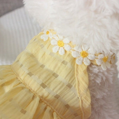 embroidered daisy halter neck dress