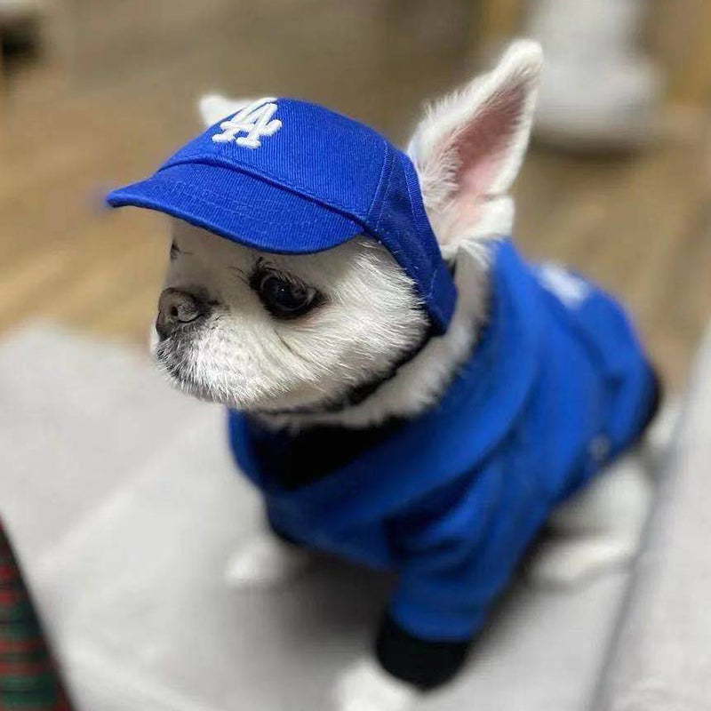 baseball cap for dogs LA dodgers blue