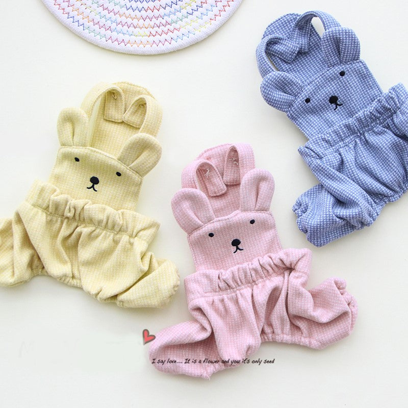 bear jumpsuit in yellow pink and blue colors for cat and dog