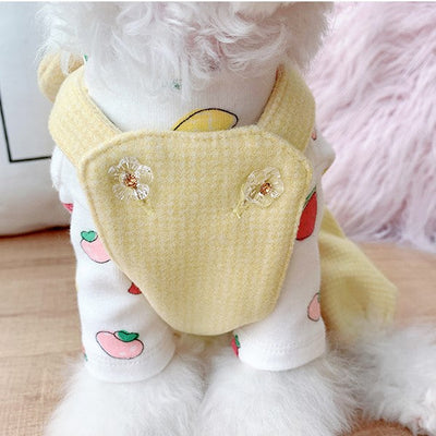 cute bear puppy jumpsuit in yellow color