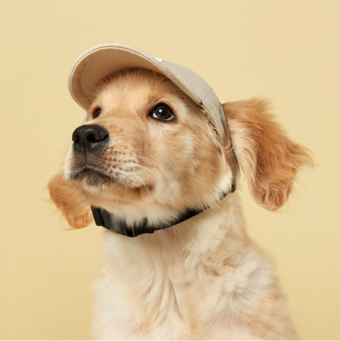 NY yankees khaki pet baseball cap for dog
