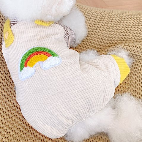 small dogs cute stripes sweatshirt and rainbow pet jumpsuit 