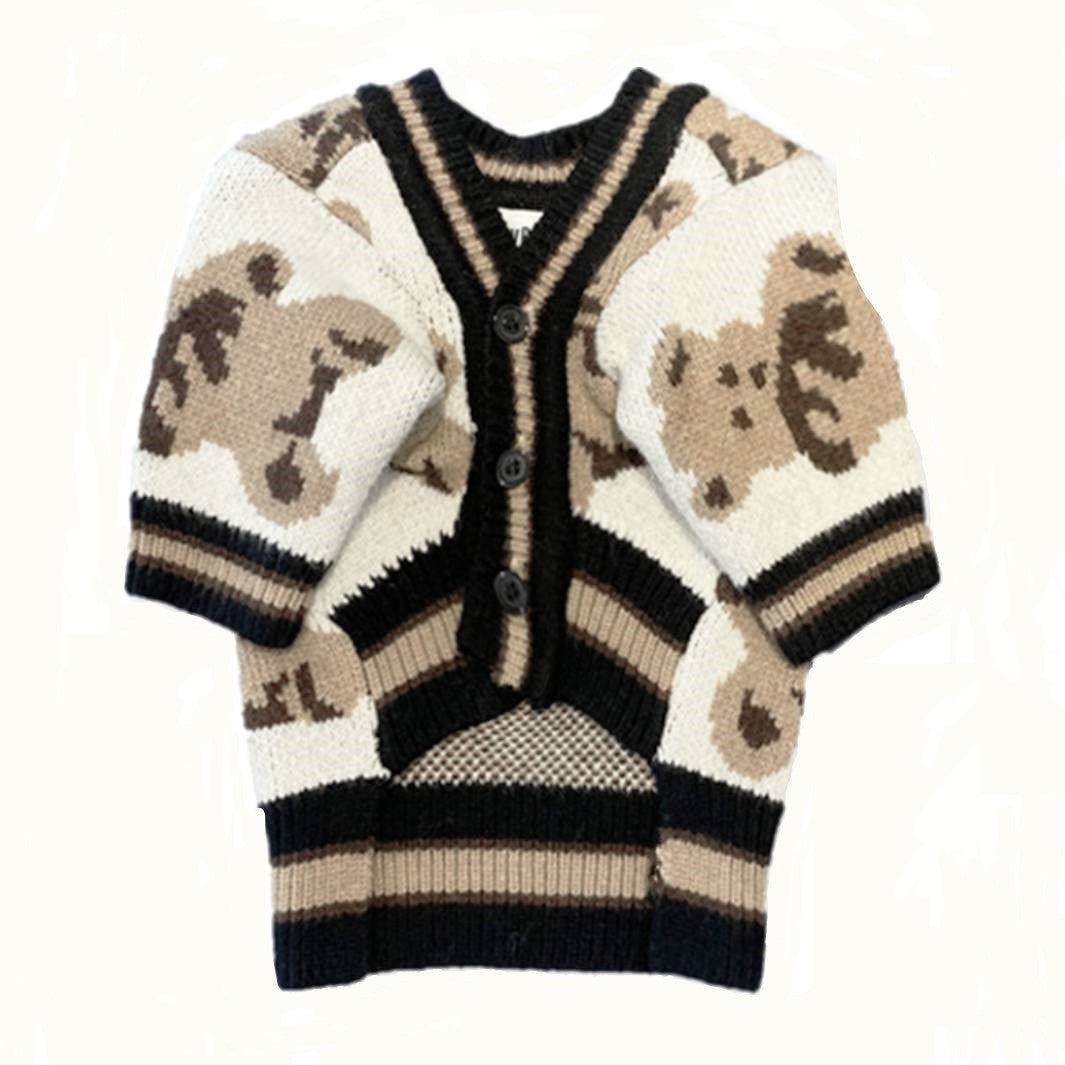 teddy bear sweater cardigan for cat and small dog