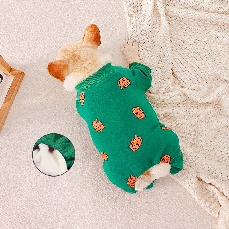 tiger pajamas onesie fleeced for dogs