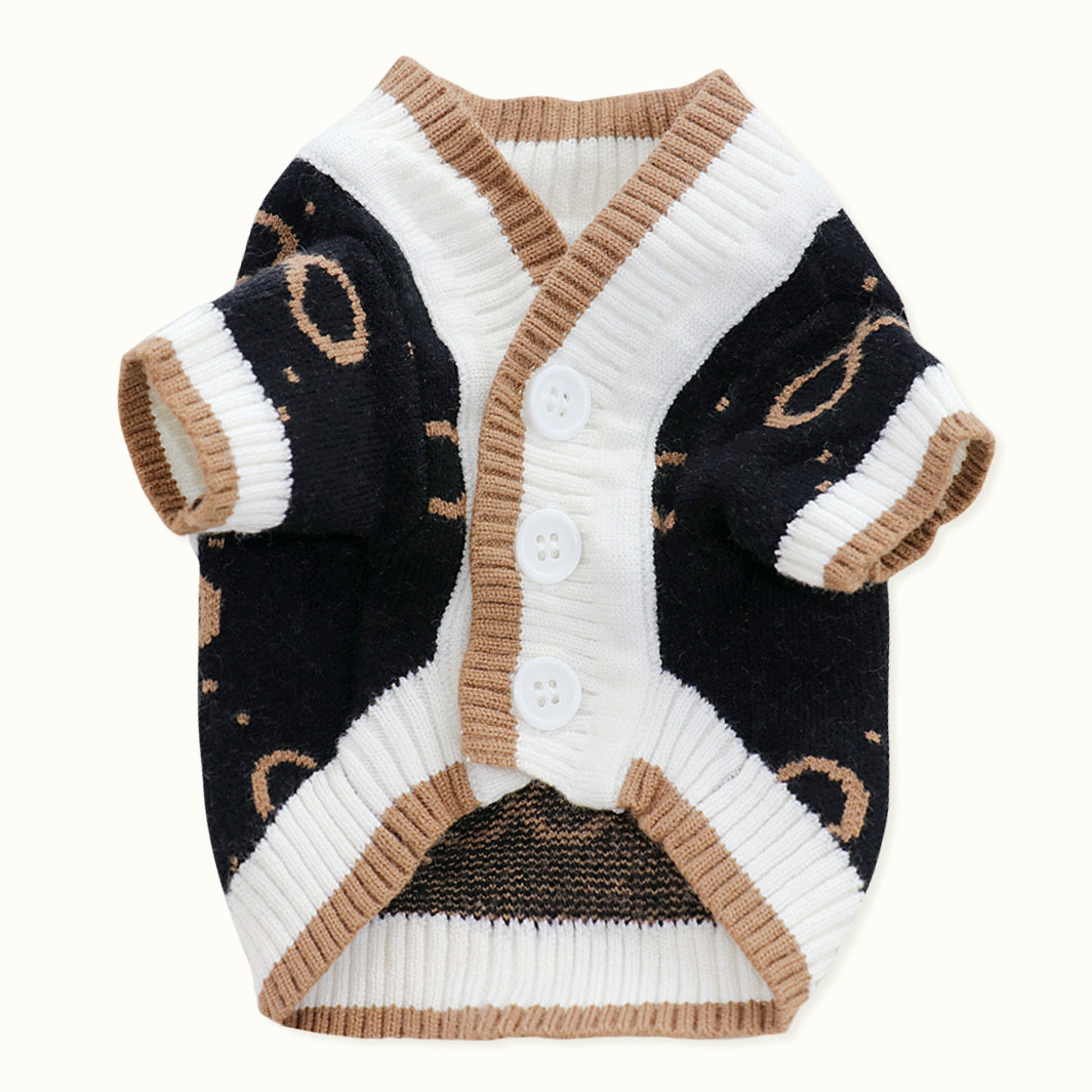 Button Front Knitted Sweater for Cat Dog Stylish Pet Clothes Cute Knitwear Pet Clothing Winter Warm Outfits for Puppy Autumn Winter