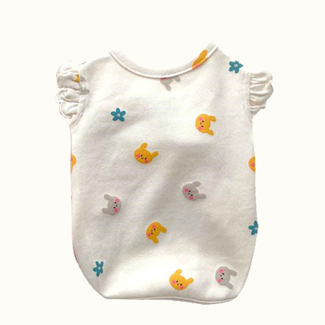 Cute Bunny Ruffle Short Sleeve Pet Top