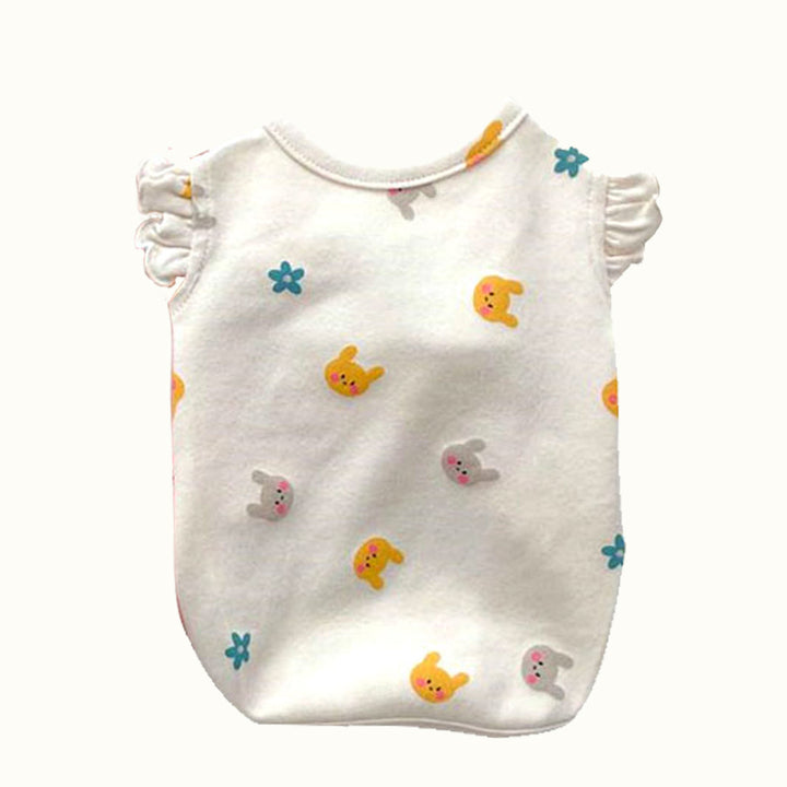 Cute Bunny Ruffle Short Sleeve Pet Top