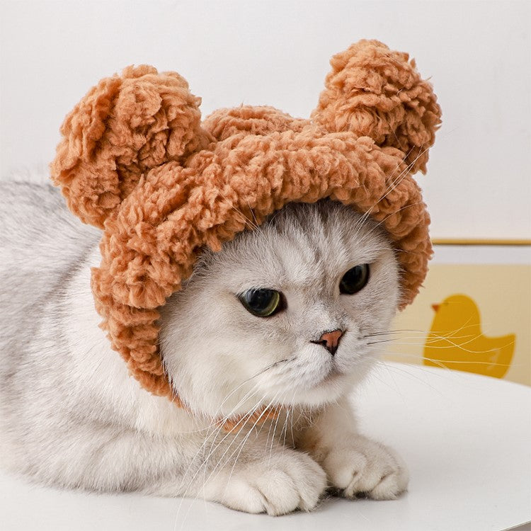 Cutest Teddy Bear Trapper Hat for Cat Pet Hats Cat Hats Teddy Bear Hats Fuzzy Bear Hats Funny Cat Hats Pet Lover Gifts